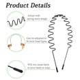 thumbnail image 2 of Diadema con dientes para hombre, diadema de metal de moda para hombre, diadema ondulada unisex elástica negra, accesorios para el cabello antideslizantes (6 piezas), 2 of 4
