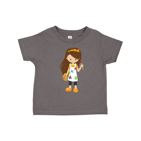 

Inktastic Painter Paint Artist Cute Girl Brown Hair Gift Toddler Toddler Girl T-Shirt
