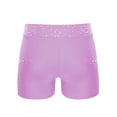 thumbnail image 4 of Hansber Kids Girls Dance Gymnastics Shorts Shiny Rhinestones Elastic Waistband Yoga Tennis Shorts Hot Pants Light Purple 6, 4 of 6