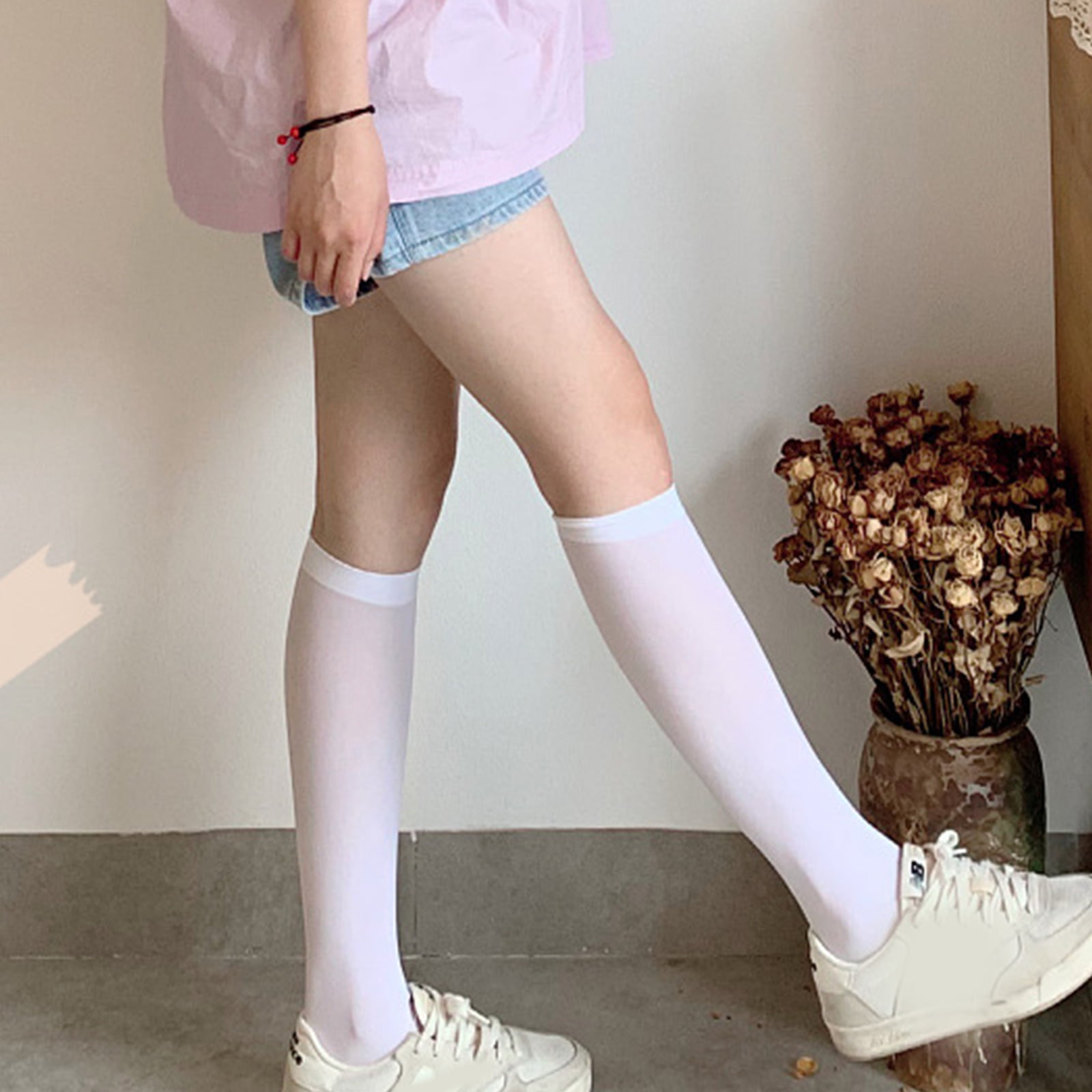 GENEMA Lolita Sweet Knee Hight Silicone Non Slip Sexy Long Socks Stockings  Calf Stockings for Women Anime Cosplay Costume 