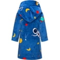 thumbnail image 2 of Albornoces para niños y niñas, batas de baño de felpa suave de forro polar coral con capucha para niños, 2 of 3