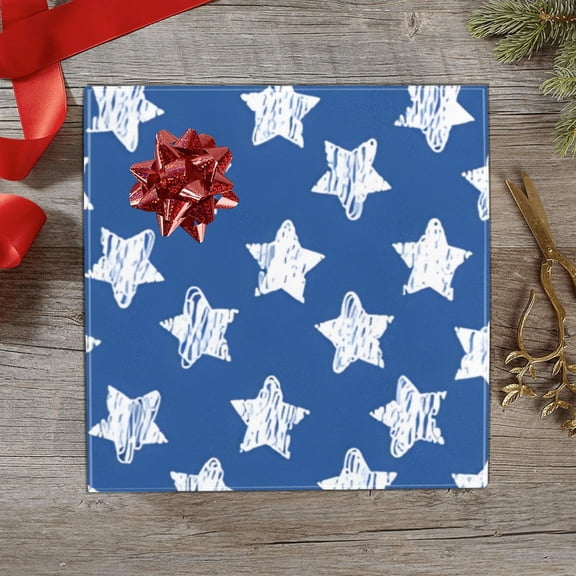 Wrapping Paper Gift Wrap – Blue Stars – 1, 2 or 3 Rolls - 58 x 23 (1 Roll)