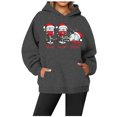 thumbnail image 2 of WEAIXIMIUNG Robe Sweat à Capuche pour Femmes, Décontractée, Col Rond, Poche, Chapeau de Noël Imprimé, 2 of 3