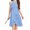 Blue, variant on Sleeveless Kids Girls Halter Dress Children Chiffon Flared Knee-Length Gown