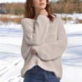 thumbnail image 2 of Duoif Women's Sweaters, Women's Art Print Knitted Pullover - Winter Warm Layer Top Fall Sweaters for Women Beige L, 2 of 4