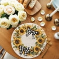 thumbnail image 2 of Round Placemats Sunflower Wreath 15 inch Set of 4 Table Mats for Dining Table Black White Check Bow Heat Resistant Non-Slip Kitchen & Home Decorative Place Mat Set, 2 of 8