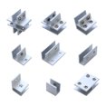 thumbnail image 1 of Soporte para estante de vidrio, soporte para vidrio, clip para tarjeta de vidrio, soporte de placa de clip fijo, soporte sin perforación, aleación de aluminio, 1 of 1