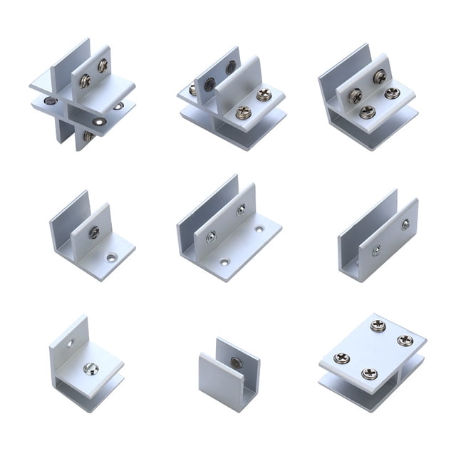 Soporte para estante de vidrio, soporte para vidrio, clip para tarjeta de vidrio, soporte de placa de clip fijo, soporte sin perforación, aleación de aluminio