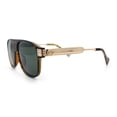 thumbnail image 6 of Polarized Mogul Mobster Flat Top Racer Mafia Plastic Fashion Sunglasses Tortoise Gold - Green, 6 of 8