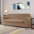 thumbnail image 2 of CHUN YI Stretch 2 Piece Houndstooth Sofa Slipcover Couch Cover,Camel,Loveseat, 2 of 6