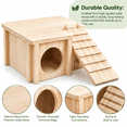 thumbnail image 3 of Expandable Wooden Small Animal Habitat Set for Hamster Rabbit Bunny House Small Animals Hideout Hut, 3 of 6