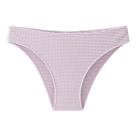 Scyoekwg Womens Underwear Cotton Knickers Solid Color Stretchy Comfort Low Waisted Underwear Ladies Underpants Hipster Panties Underpants(Purple XL)