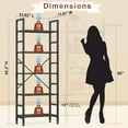 thumbnail image 3 of 5 Shelf Bookcase, Modern Industrial Storage Organizer for Books, Movies & CDs, for Home Office, Living Room, Bedroom, Kitchen,Black, 3 of 6