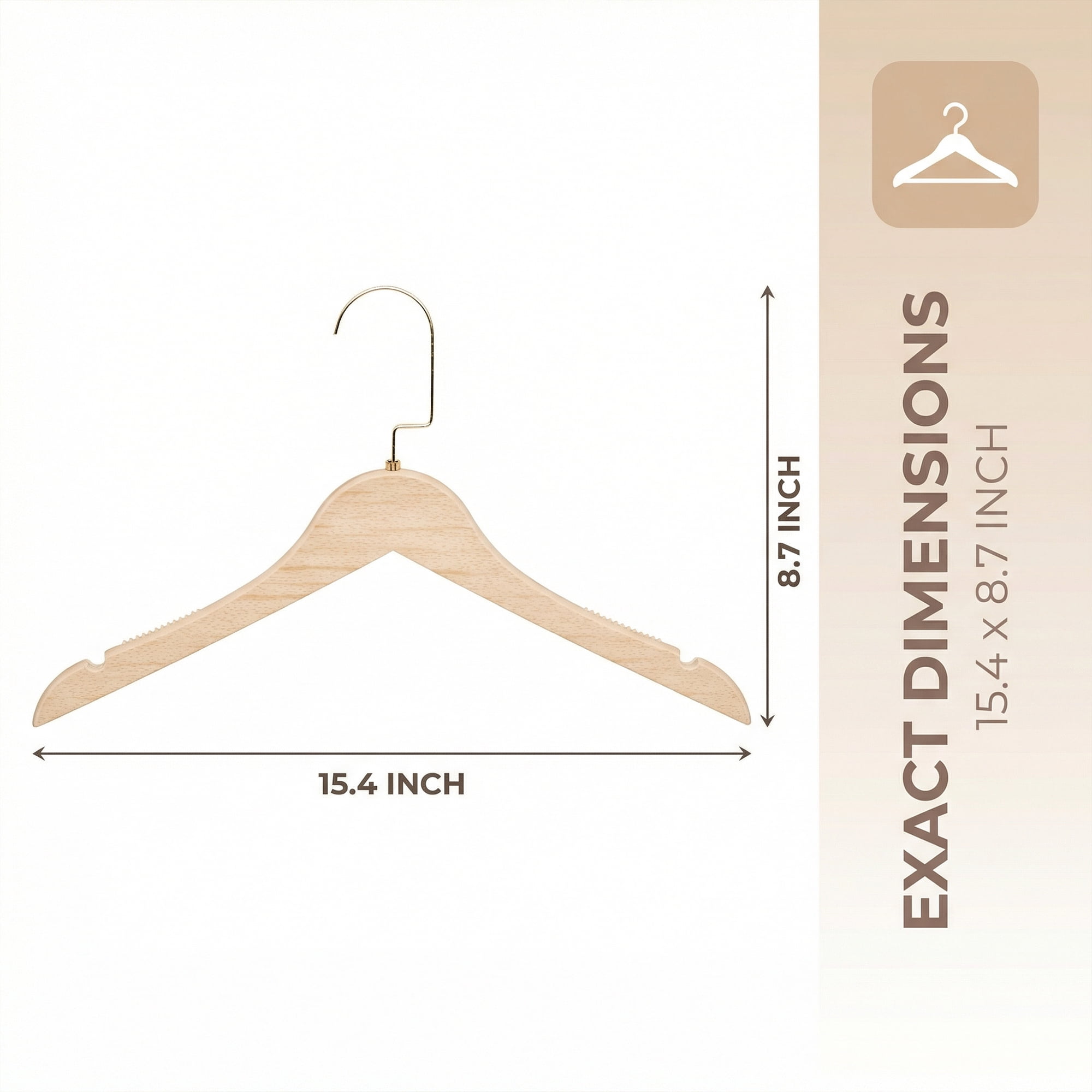 Unique Bargains 2Pcs Plastic Durable Space Saving Nonslip Hangers Natural 15.4x8.7inch