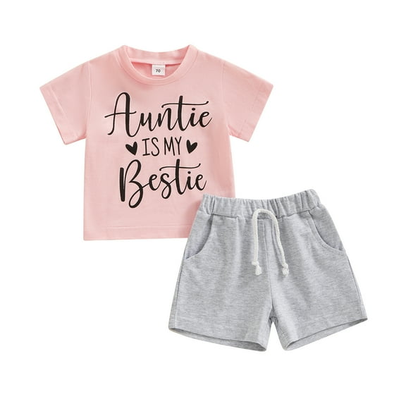 Bagilaanoe 2pcs Toddler Baby Girl Shorts Set Short Sleeve Letter Print T Shirt Tops   Shorts 6M 12M 18M 24M 3T Kids Casual Summer Clothes