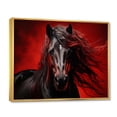 thumbnail image 2 of Designart "Vibrant Red Red Black Horse II" Animals Floater Framed Wall Art Print, 2 of 7