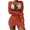 Orange, variant on WREESH Womens Swimsuit Coverup Long Sleeve Plunge Neck Swimsuit Cover Up Three-Piece Suit Bandage Solid Bikini Push-Up Padded Swimsuit Beachwear Set Bathing Suit Black