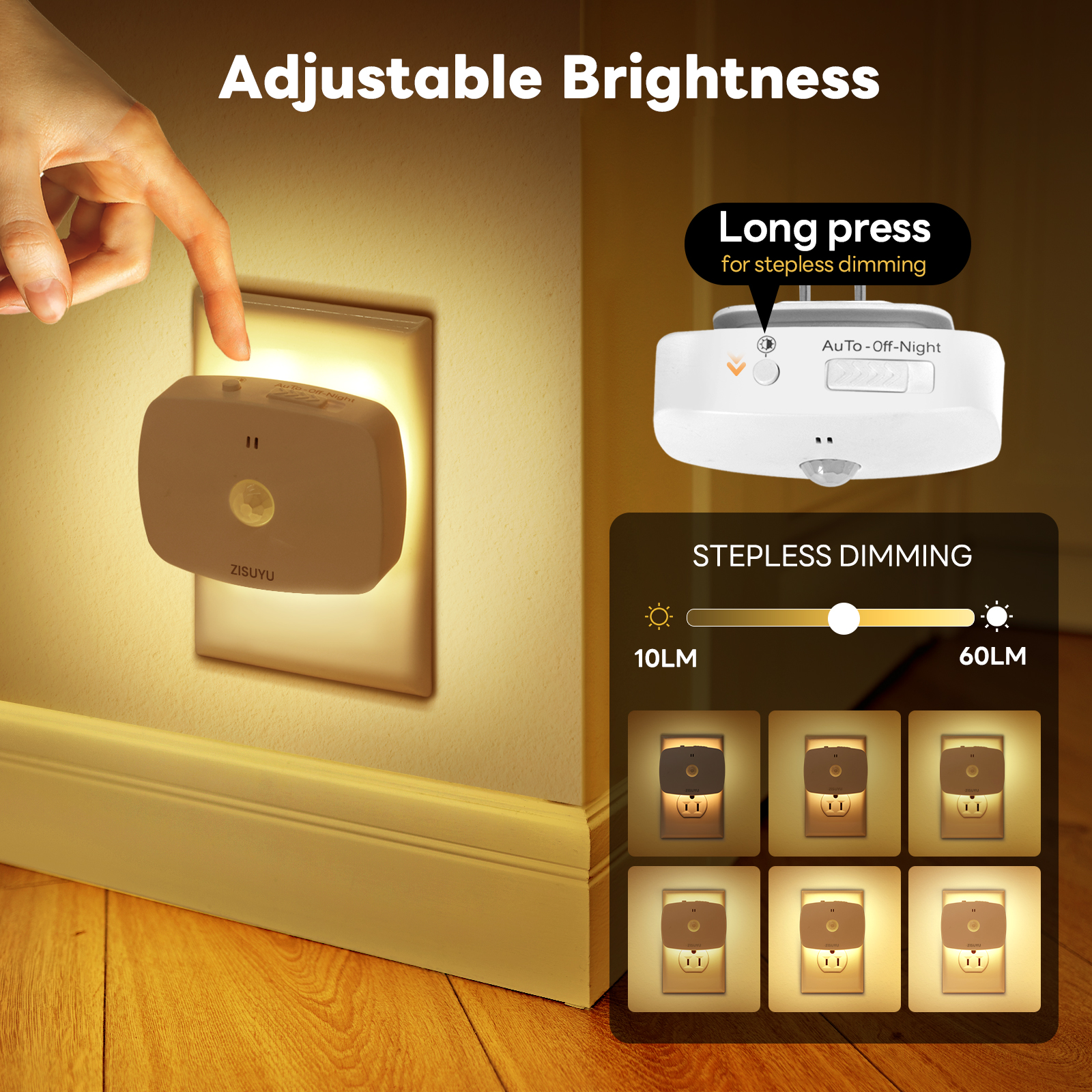 ZISUYU 2-Pack Backlit Motion Sensor LED Night Lights photo 8