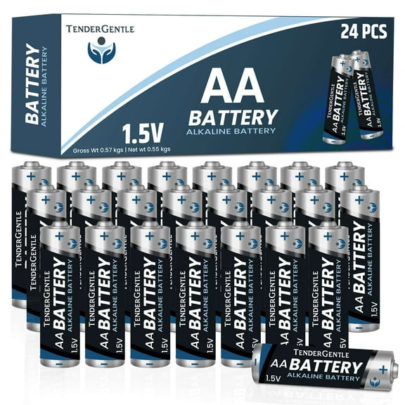 Tender Gentle AA Batteries 24 Pack - Alkaline Triple a Batteries, Long Lasting, 10 Year Shelf Life