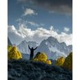 thumbnail image 2 of Sederquist, Betty 26x31 Gold Ornate Wood Framed with Double Matting Museum Art Print Titled - Usa-California-Sierra Nevada Bishop Creek-Rugged peaks rise behind fall aspens, 2 of 4
