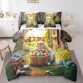thumbnail image 1 of Erosebridal Wildlife Rabbit Flower Bedding Queen Size,Butterfly Eggs Happy Easter Bedding Sets Queen Size,Kawaii Decor,Reversible,Lightweight,7 Pieces, 1 of 5