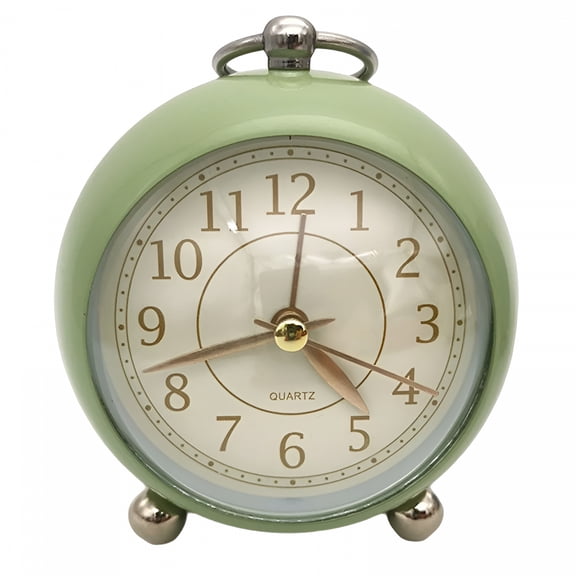 DESIGNICE Small Alarm Clock with Night Light, Silent Non-Ticking Quartz, Bedside Table Decor for Bedroom, Desk, and Kitchen