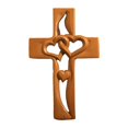 thumbnail image 1 of Estatua de cruz de pared con corazón entrelazado, hecha a mano, regalo para el día de San Valentín, cruz de matrimonio, cruz de madera tallada para el Color de la madera, 1 of 6