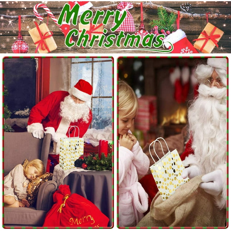 BUZIFU 24pcs Christmas Paper Gift Bags Kraft Paper Party Favor