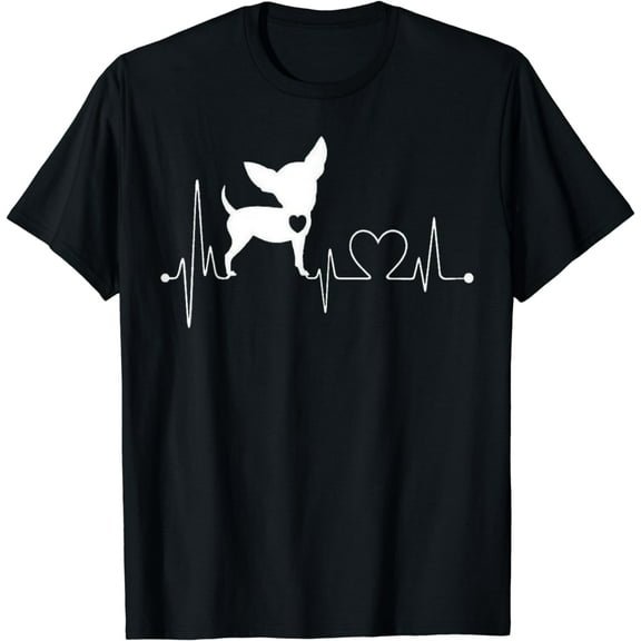 Cute Chihuahua Dog Heartbeat Tshirt for men women kids T-Shirt