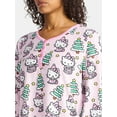 thumbnail image 4 of Hello Kitty Women's and Women's Plus Christmas Print Henley Sleepshirt and Plush Socks Set, 2-Piece, Sizes XS-3X, 4 of 6