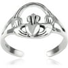 Women's Sterling Silver Claddagh Toe Ring