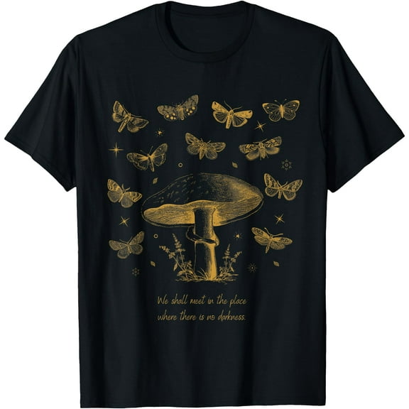 Aesthetic Art Cottagecore Mushroom Butterfly Moth Unisex T-Shirt for Men Women Kids Toddler