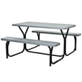 thumbnail image 1 of Set de Mesa y Banco de Picnic Costway Estructura Metálica Gris, 1 of 5