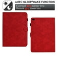 thumbnail image 2 of Embossed Folio Flip Smart Case Cover for iPad 5th Gen 9.7" 2017/iPad 6th Gen 9.7" 2018, Premium PU Leather Kickstand Card Slots Magnetic Auto Sleep / Wake with Pen Slot Case, Red, 2 of 5