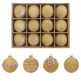 thumbnail image 3 of AZXY Khaki Velvet Flocked Christmas Ornaments Balls Set, Indoor Décor, Christmas Tabletop Decor, Christmas Decorations Indoor, Glitter Christmas Tree Decorations Indoor,Christmas Ornaments for Tree, 3 of 6