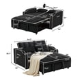 thumbnail image 5 of Aukfa Pull Out Sofa Bed, Convertible Loveseat Sleeper Sofa Couch with USB Port, Cup Holders and Swivel Phone Holder, Black, 5 of 8