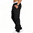 thumbnail image 5 of Mavick Pants for Men Drawstring Casual Hiking Joggers Athletic Trousers Loose Straight Sweatpants for Men, 5 of 9
