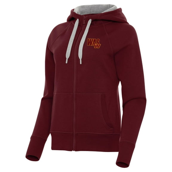 Women's Antigua  Burgundy Washington Commanders Victory Full-Zip Hoodie