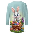 thumbnail image 4 of successthop Bunny Shirts for Women Bunny Casual 3/4 Sleeve Holiday T Shirts Crewneck Top Loose Spring Vacation Clothes XL, 4 of 5