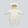 thumbnail image 2 of AINIYS Kids Bear-Ear Padded Snowsuit with Hooded Neckline, Zip Closure, Warm Design Children's Clothing for Winter & Outdoor Wear Beige 9 Months, 2 of 7