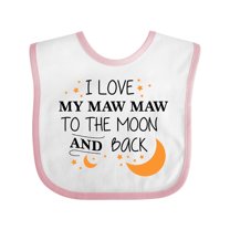 Inktastic I Love My Maw Maw to the Moon and Back Boys or Girls Baby Bib