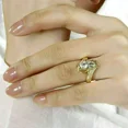 thumbnail image 3 of 3Ct Lab Created Solitaire Marquise Diamond Engagement Ring 14K Gold Plated Silver, 3 of 3