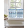 thumbnail image 4 of Coastal Blue Striped 2 Panel Kitchen Curtains for Small Windows, Ocean Sea Summer Starfish Coral Shells Bathroom Tier Curtain, Short Window Treatment for Bedroom/Living Room 55"x24", 4 of 6