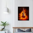 thumbnail image 3 of Nawypu  - Canvas Prints Fire Burning Eletric Guitar Wall Art Painting Modern Musical Instruments Poster Framed for Living Room Decoration Ready to Hang 16x20 inch, 3 of 4