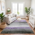 thumbnail image 7 of Addison Rugs Mayfield Premium Machine Washable Transitional Stripes Lavender Rectangle Rug, 3' x 5', 7 of 7