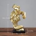 thumbnail image 2 of Couples Kiss Sculpture Exquisite Decorative Resin Kissing Lover Figurine Home Decor Gold, 2 of 3