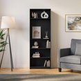 thumbnail image 3 of CorLiving Teo Engineered Wood 5-Tier Adjustable Shelf Adult Bookcase, 3 of 8