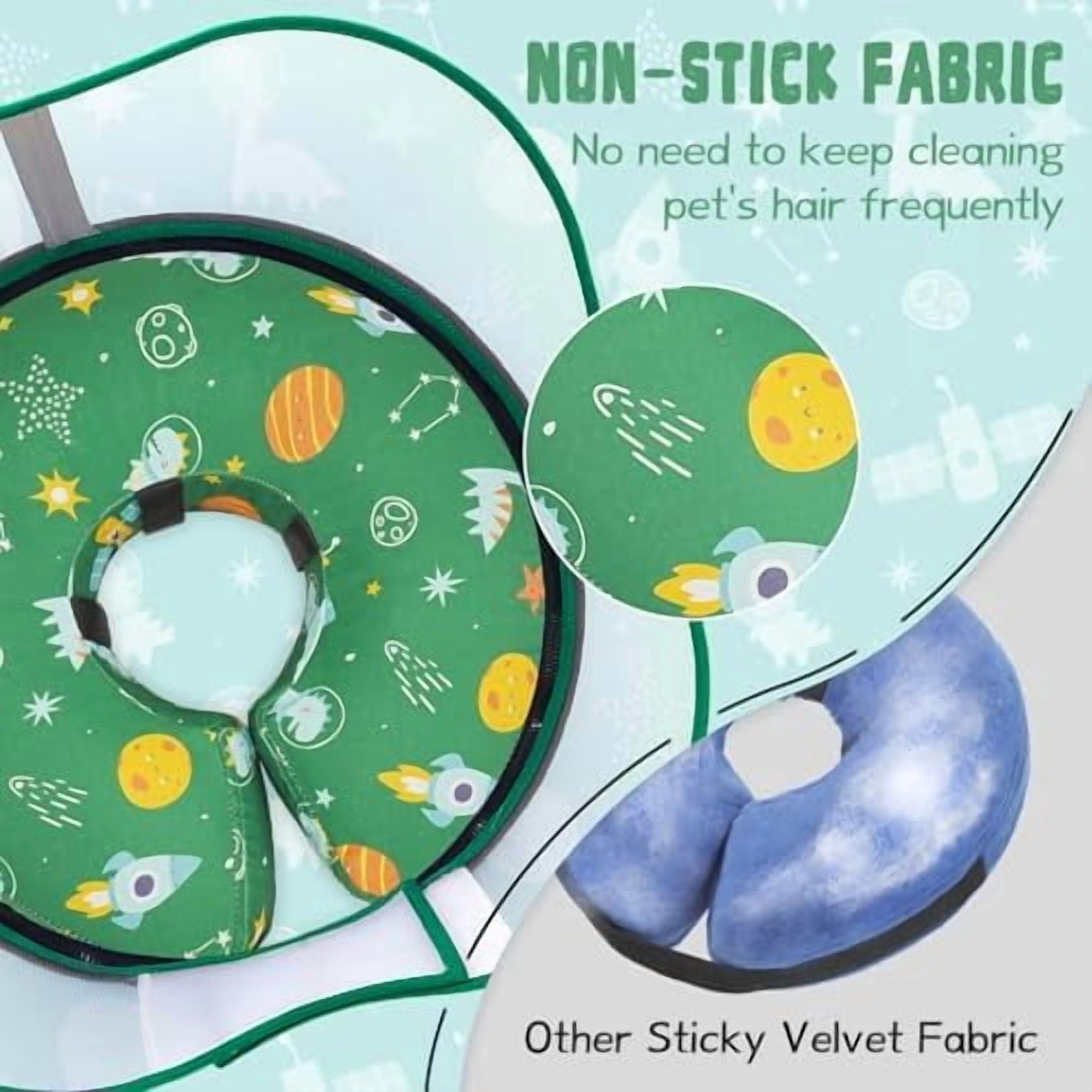 Elevated Inflatable Dog Cone Collar to Stop Licking, Dog Donut Collar After Surgery, Soft Dog Cone Alternative for Small Medium Large Dogs Green,XL(Neck 14"-18")
