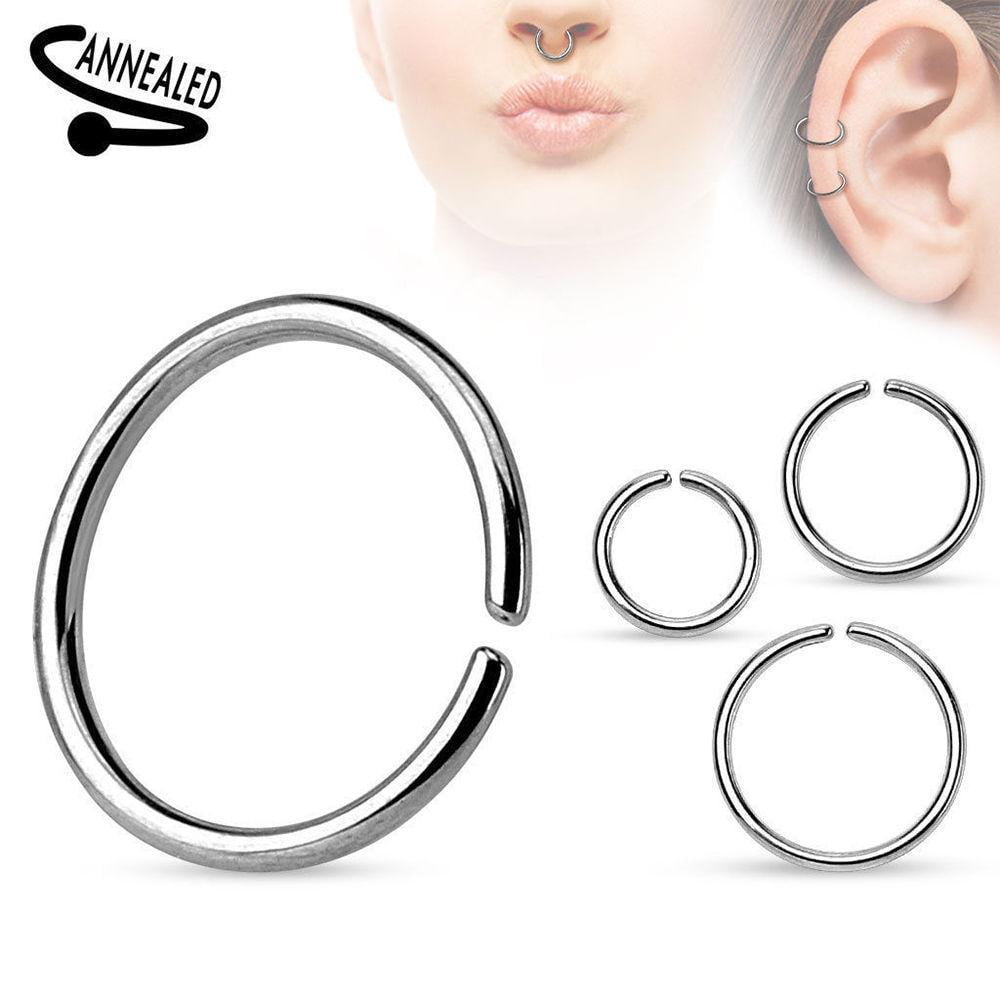 1pc 20G 18G 16G Anodized Surgical Steel Seamless Hoop Nose Ring Labret Tragus 