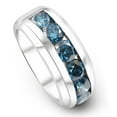 thumbnail image 2 of Pompeii 4Ct TW Blue Diamond Men's Ring 10k White Gold Lab Grown (Blue,VS1-VS2), 2 of 4